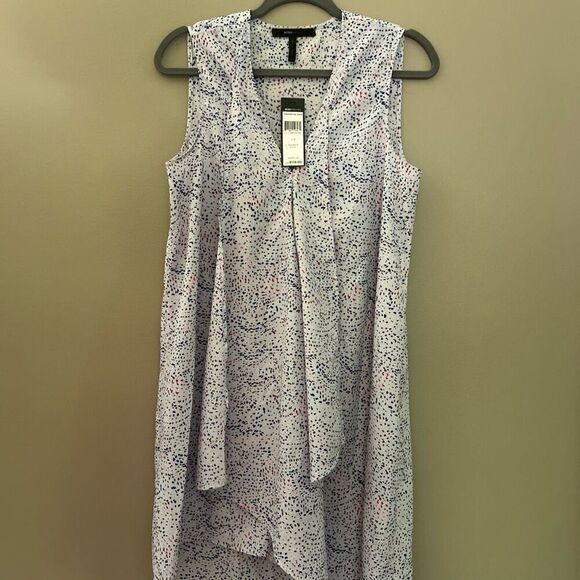 BCBGMaxazria Tara Sheer Lilac Shell Asymmetrical Dress Small - Picture 2 of 10